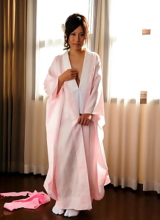 japanese sex pics Japanese solo girl slips off her robe, big tits , pornstar 