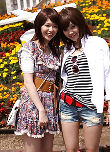 japanese sex pics Japanese lesbians Rimu Endo & Ueno, shorts , skirt  public